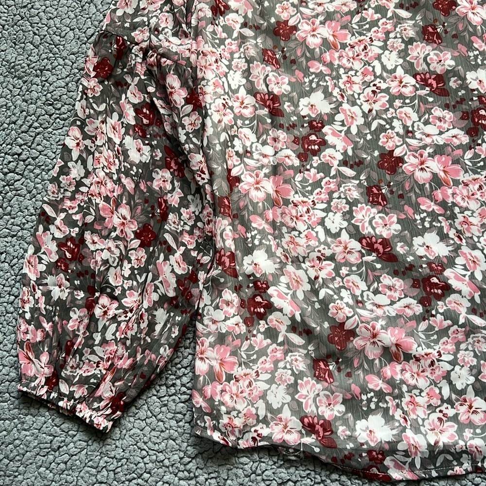 Womens Long Sleeve Boho Casual Floral Dressy Blouse Top - Picture 9 of 14